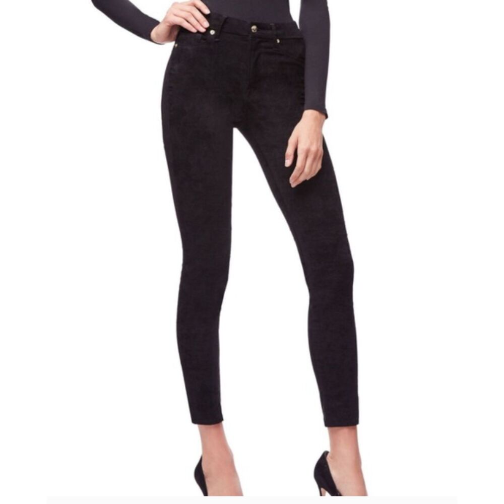 Good American Good Legs Suede Like Black Skinny Jeans Sz 4/27